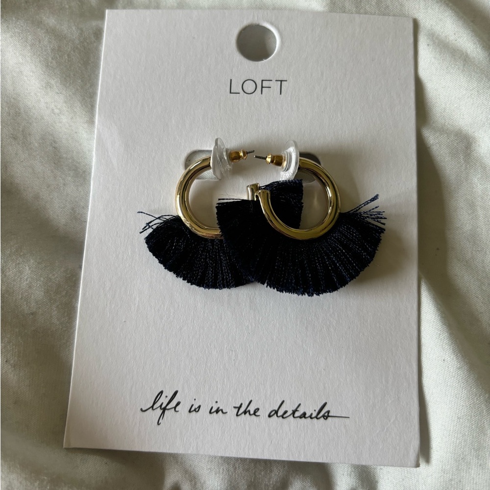 LOFT fringe hoop earrings